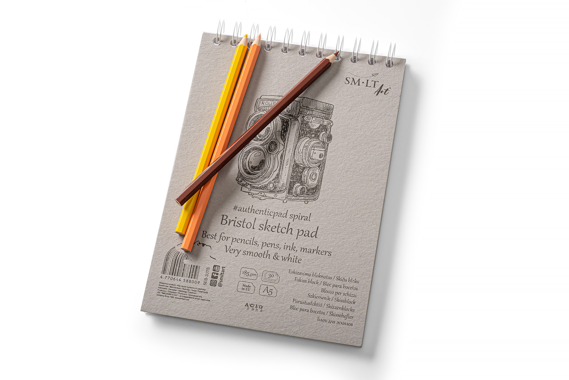 SMLTArt SMLT Bristol Sketch #authenticpad A4 in folder - 50 sheets