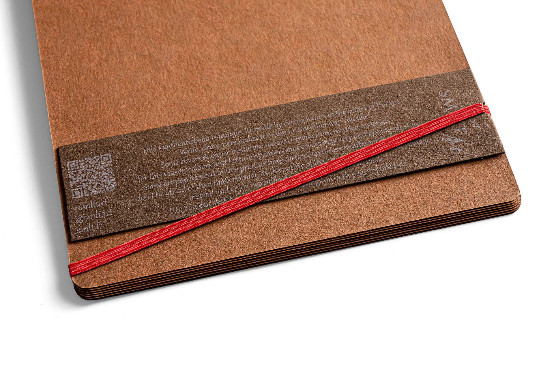 SMLT Aquarellblock Authenticbook – 245x176 Mm, 280 G/m², 12 Blatt Braunes Aquarellpapier, Genäht